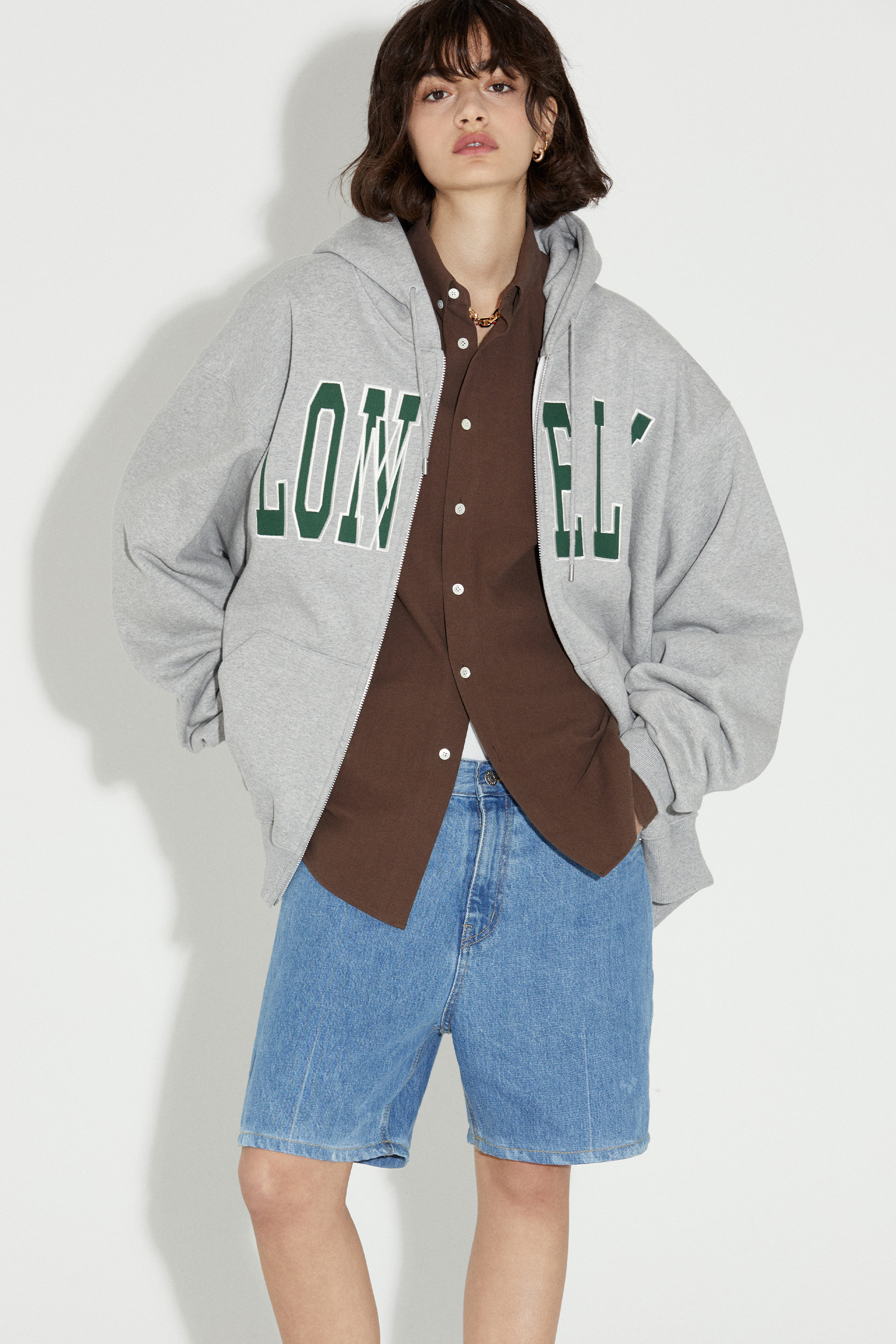 [S사이즈 10/20 예약 배송] CARRY OVER] LONELY/LOVELY FLUFF HOODIE ZIP-UP GRAY
