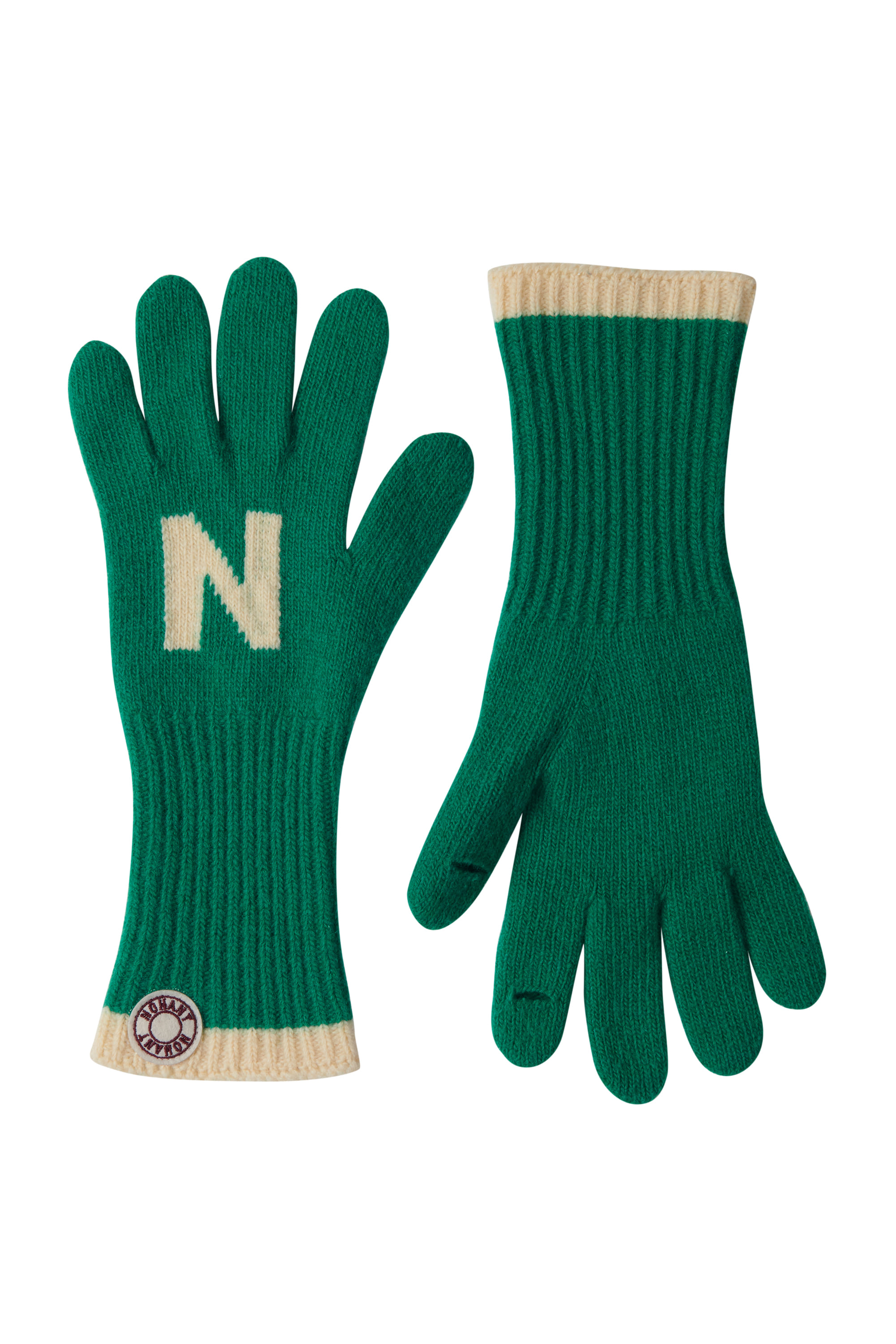 [CARRY OVER] LOGO PATCH KNIT GLOVES GREEN
